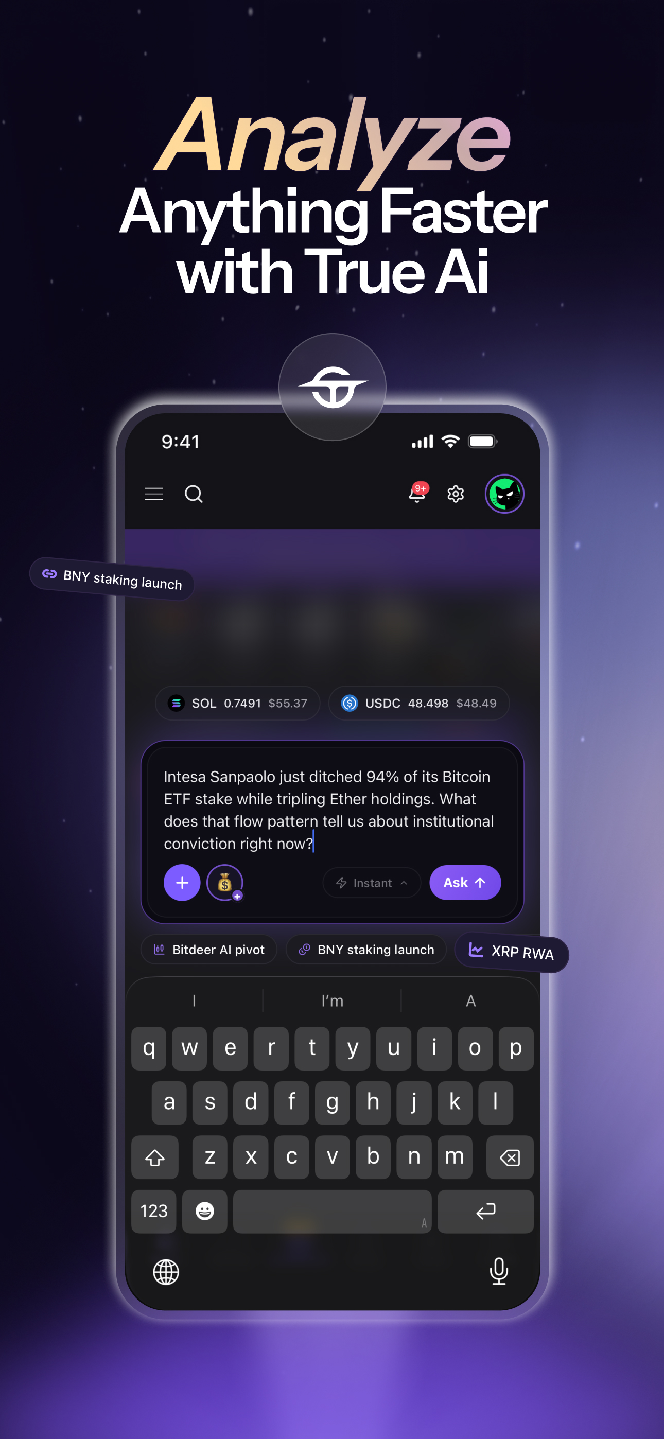 TRUE AI in the app